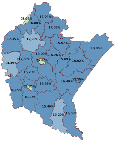 grafika wskazująca ilośc badań profilaktycznych wykonanych w regione województwa podkarpackiego